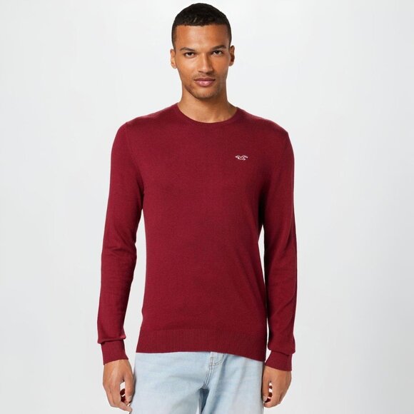 Hollister Red Crew Neck Pullover Sweater Shirt - Picture 1 of 7